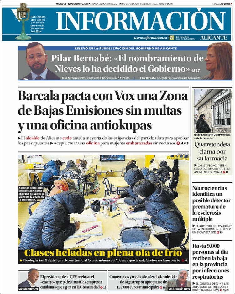 Portada de Diario Información (España)