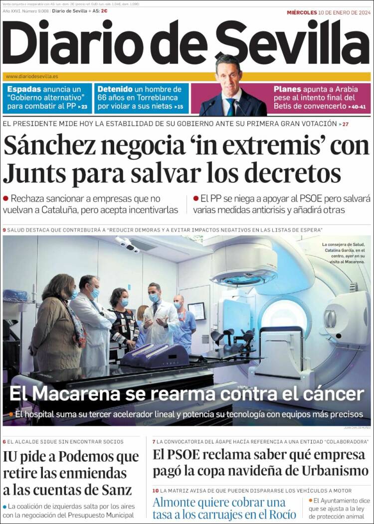 Portada de Diario de Sevilla (España)