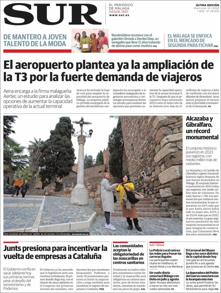 Portada de Diario el Sur (España)