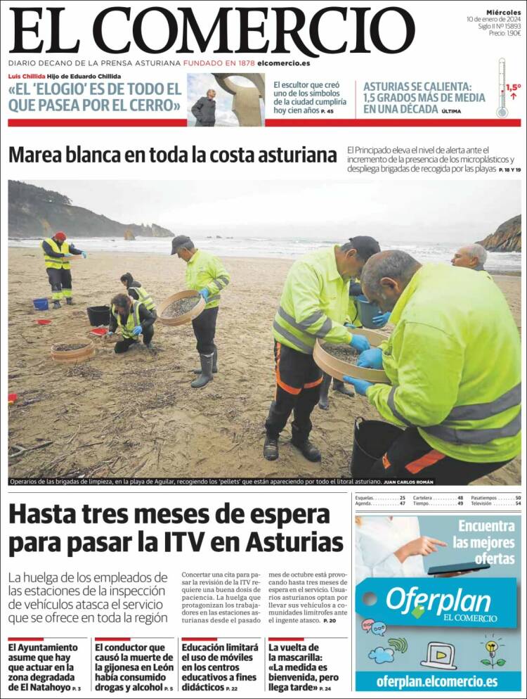 Portada de El Comercio - Gijón (España)