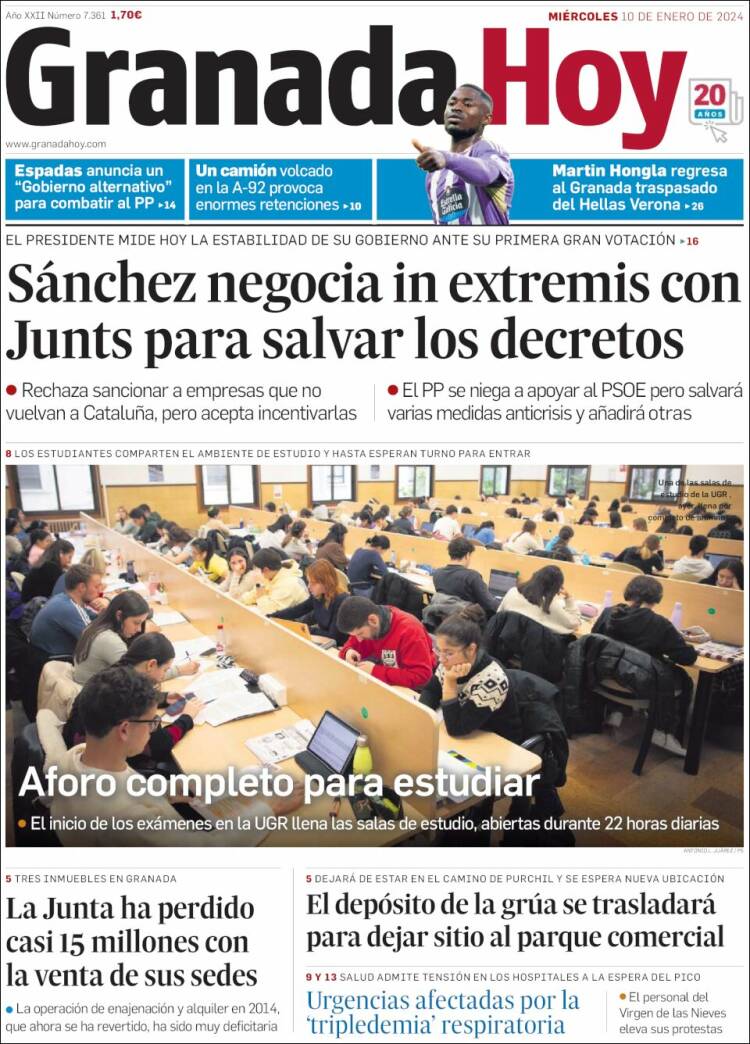 Portada de Granada Hoy (España)