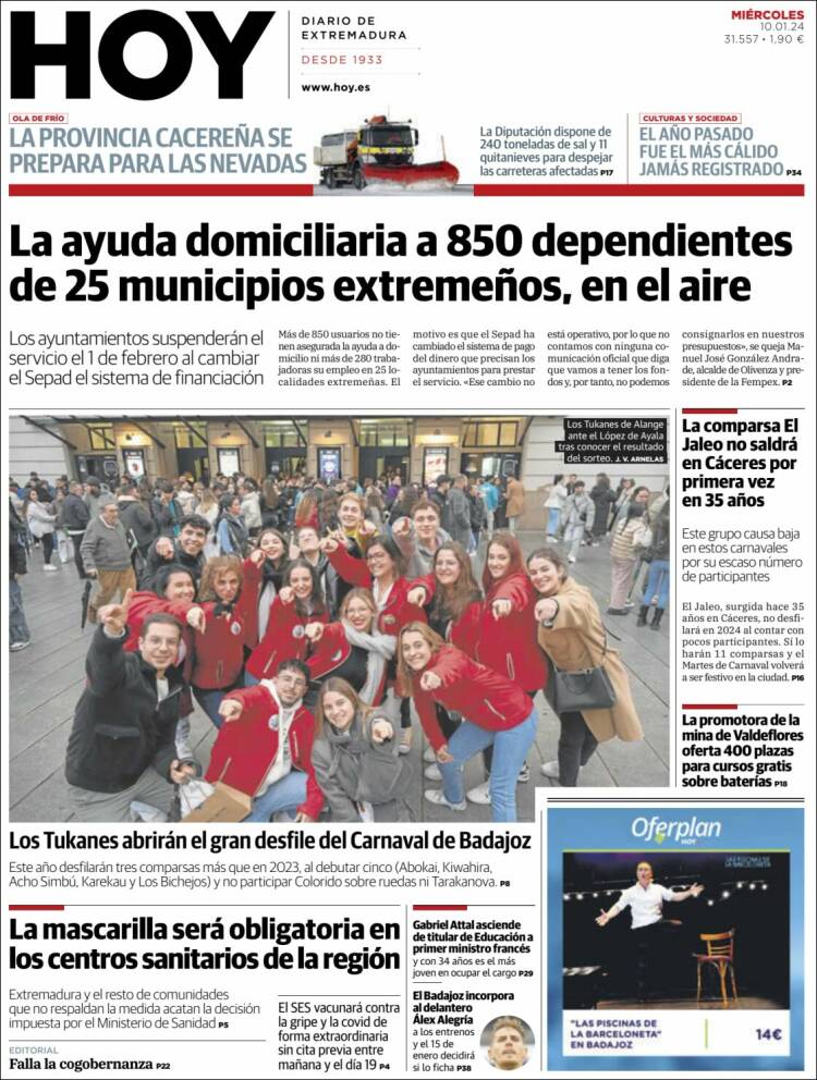 Portada de Hoy - Badajoz (España)