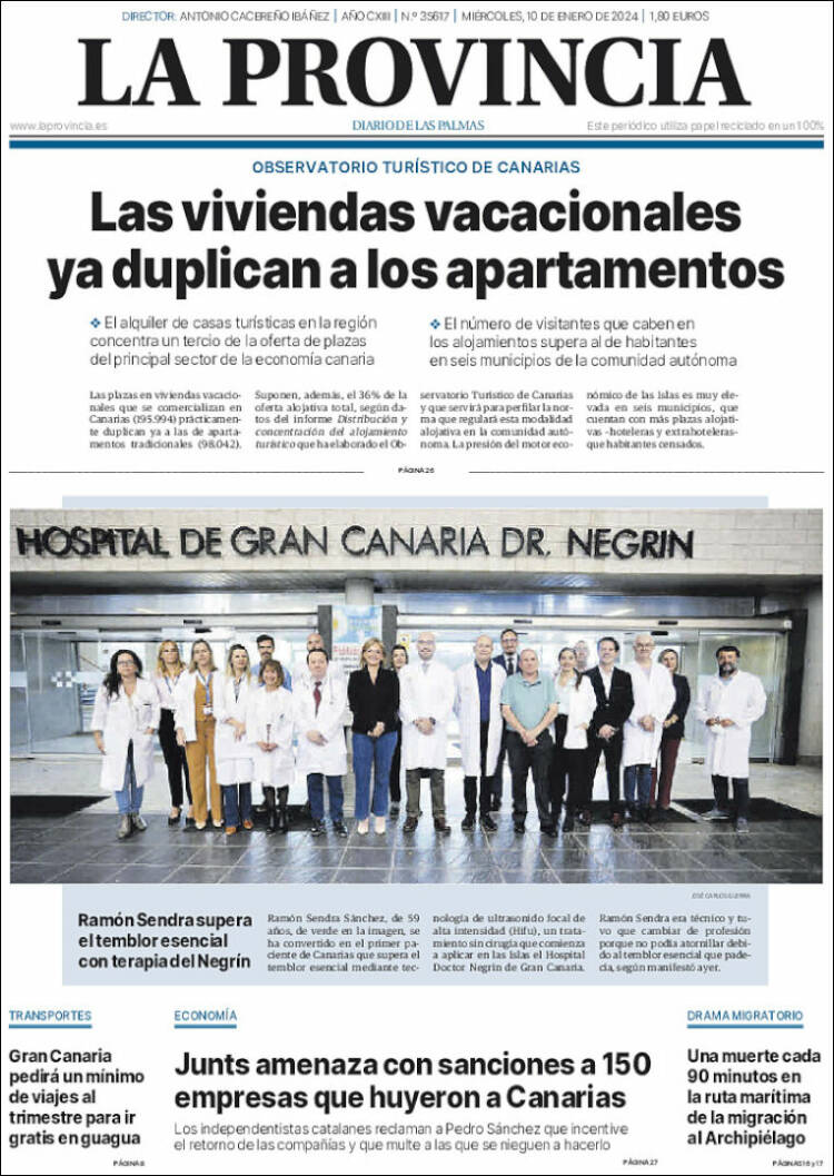 Portada de La Provincia (España)