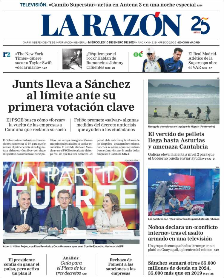 Portada de La Razón (España)