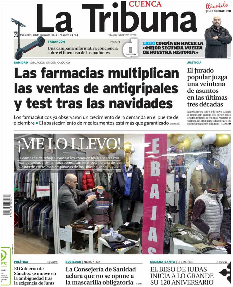 Portada de La Tribuna de Cuenca (España)