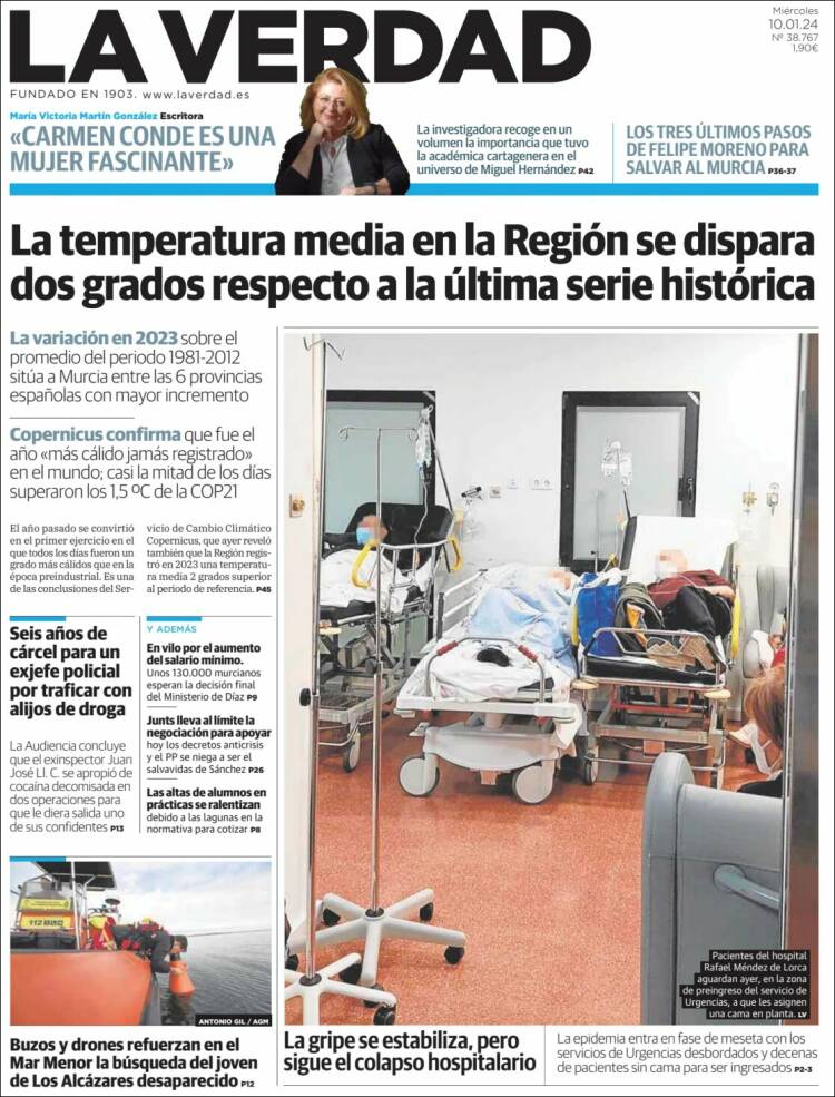 Portada de La Verdad de Murcia (España)