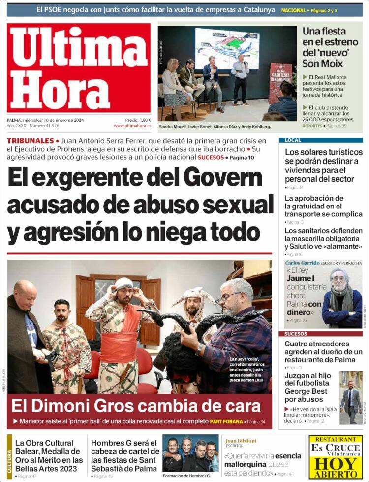 Portada de Última Hora (España)