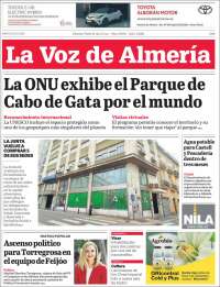 Portada de La Voz de Almería (España)