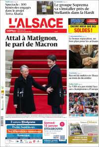 Portada de Journal L'Alsace (Francia)