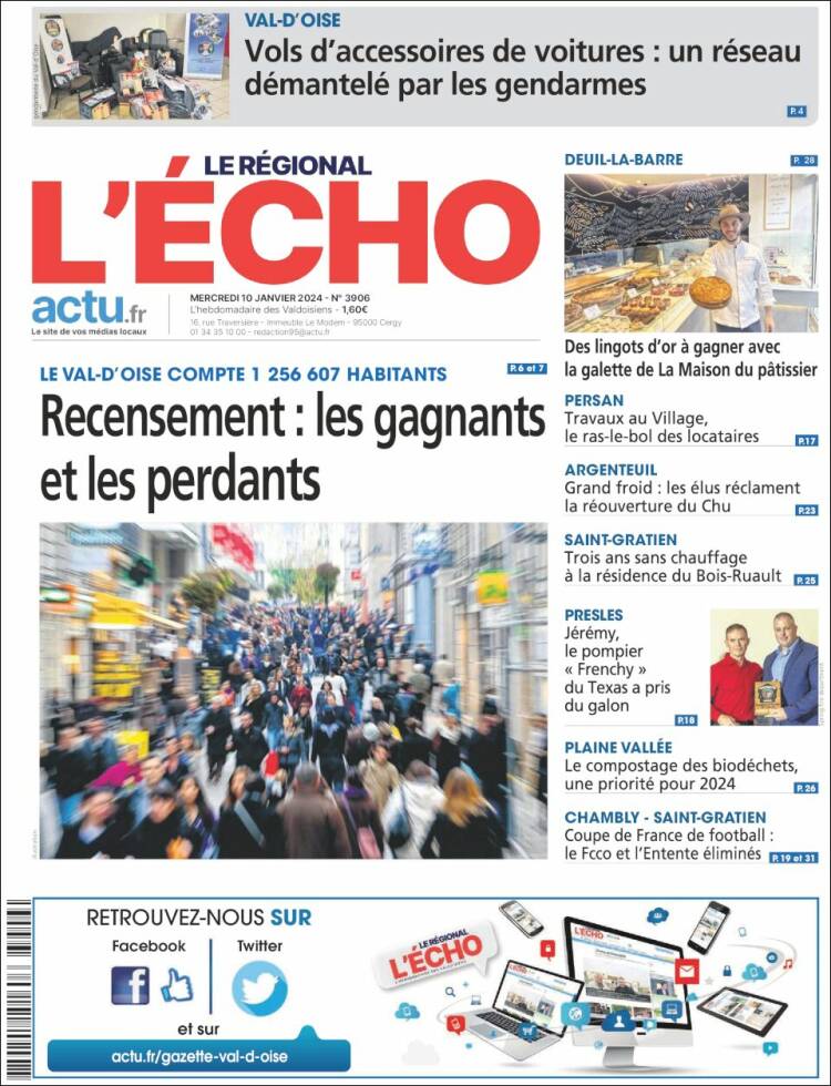 Portada de L'Echo de la Haute-Vienne (Francia)
