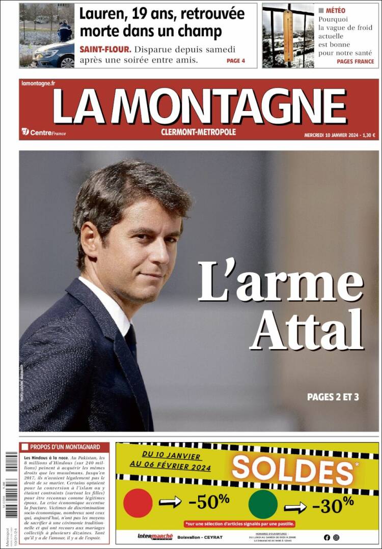 Portada de La Montagne (Francia)