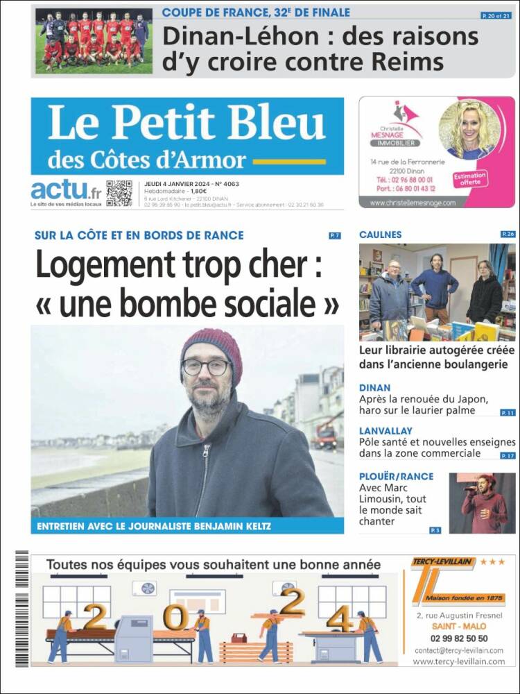 Portada de Le Petit Bleu (Francia)