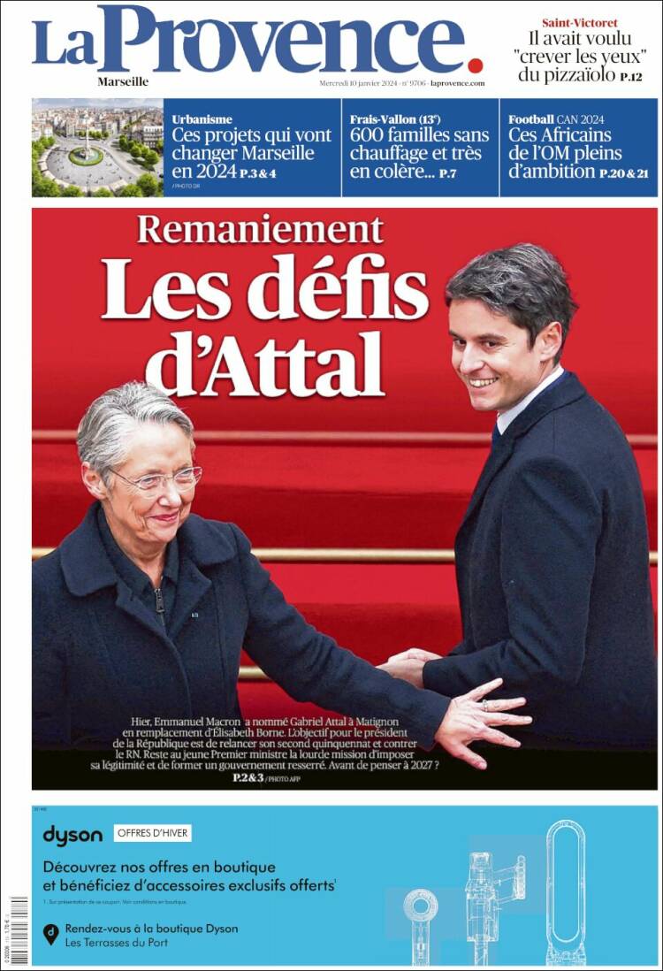 Portada de La Provence (Francia)