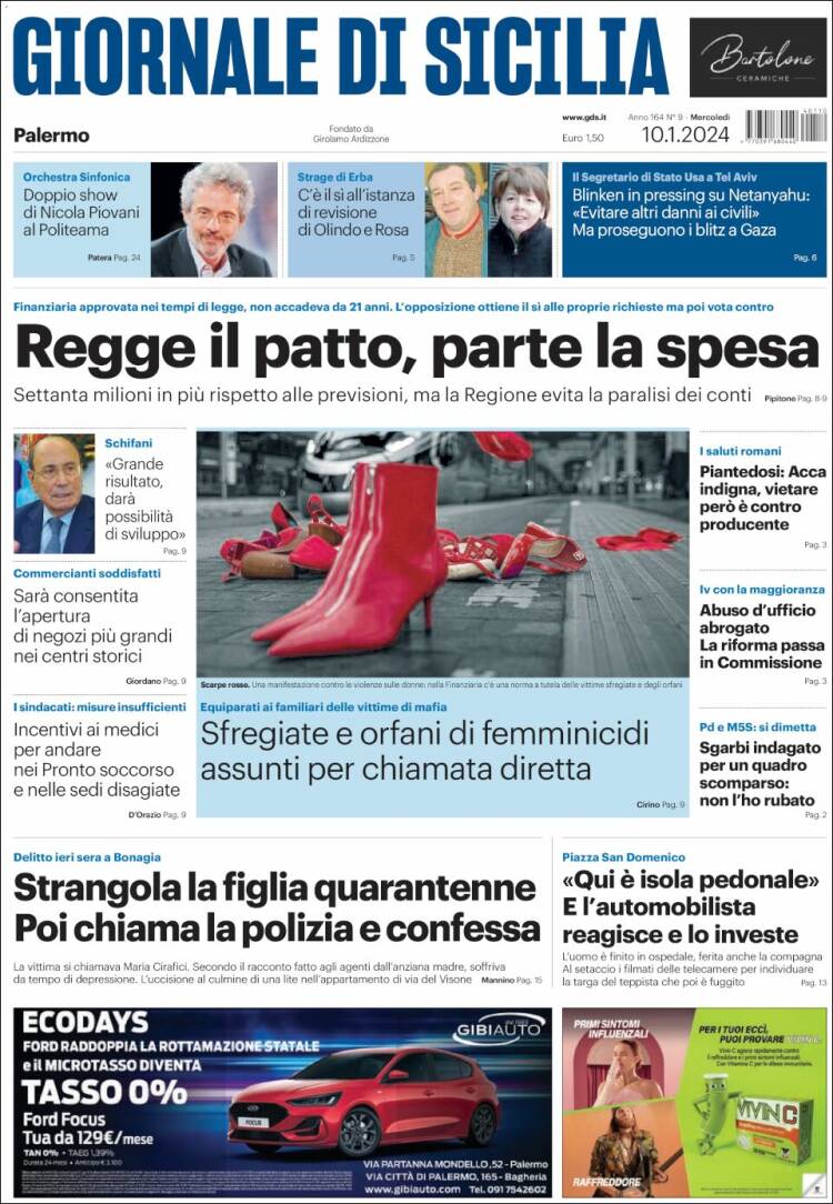 Portada de Giornale di Sicilia (Italia)