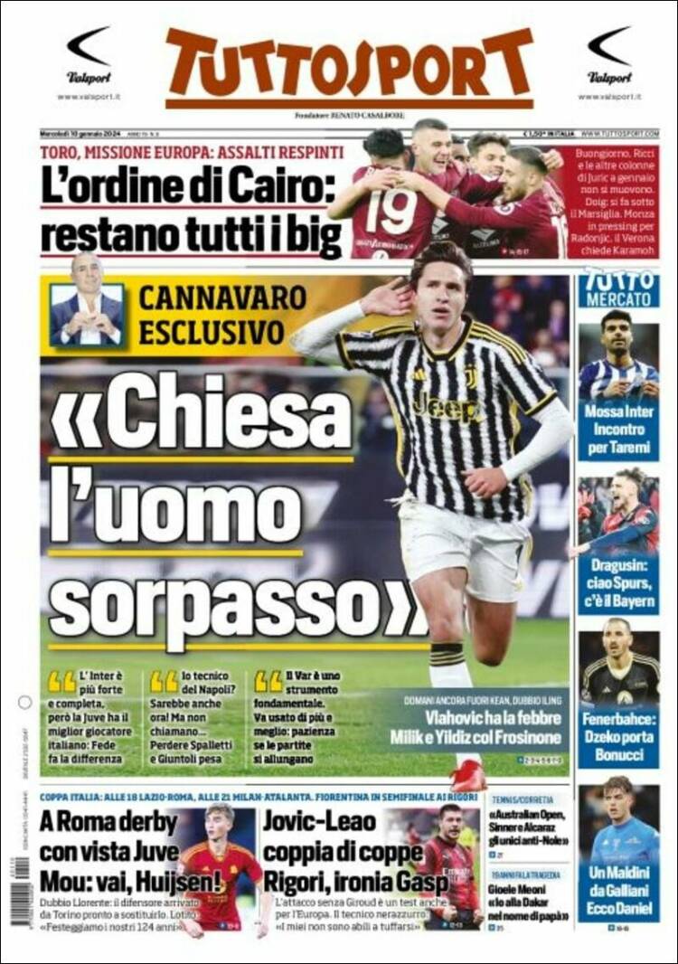 Portada de Tuttosport (Italia)