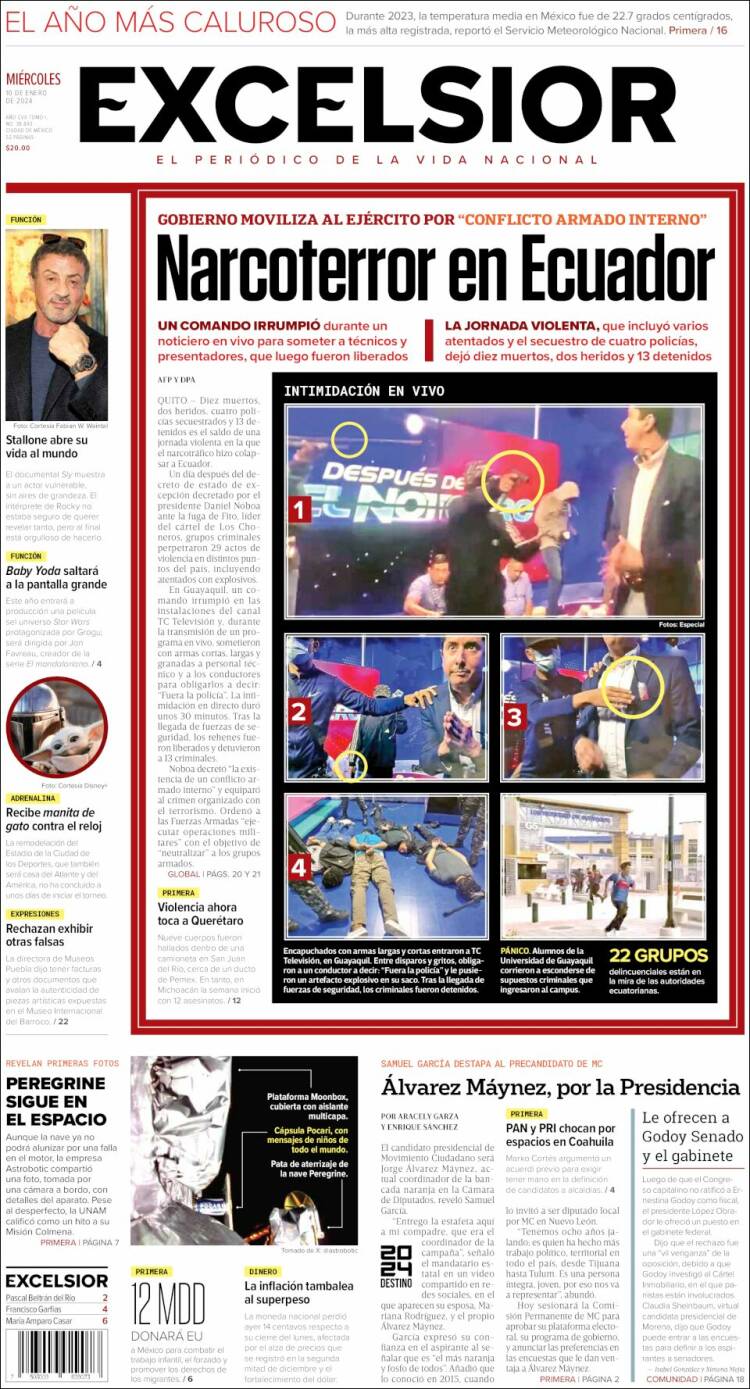 Portada de Excelsior (M&eacute;xico)