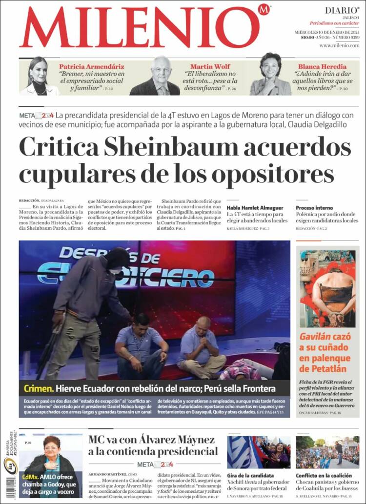 Portada de Milenio - Jalisco (M&eacute;xico)