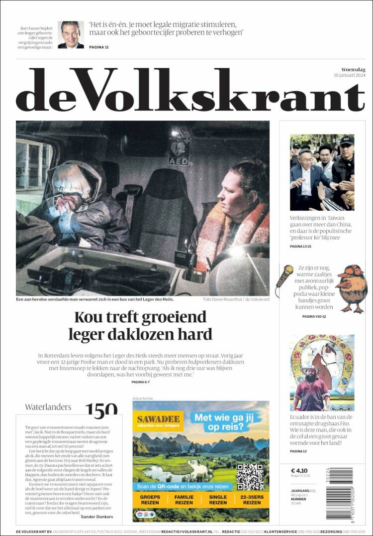 Portada de De Volkskrant (Pa&iacute;ses Bajos)