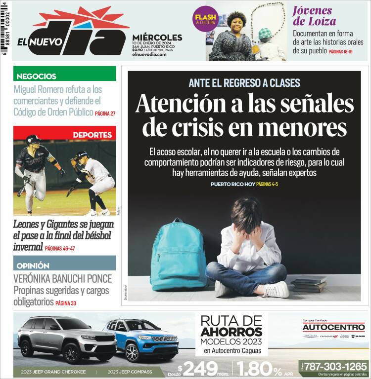 Portada de El Nuevo Día (Puerto Rico)