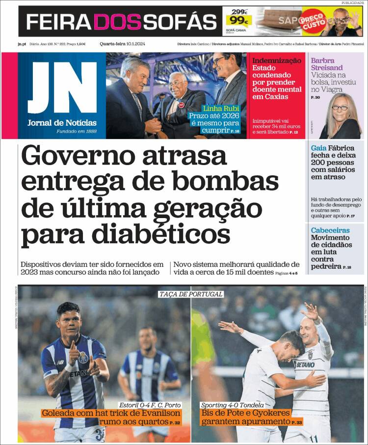 Portada de Jornal de Notícias (Portugal)