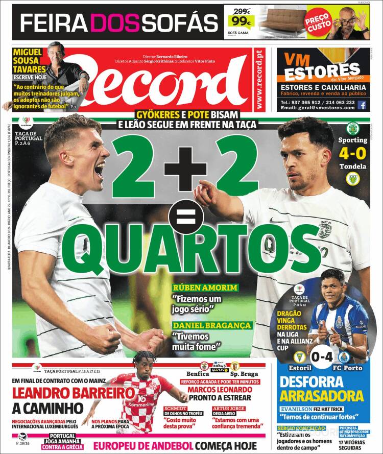 Portada de Record (Portugal)