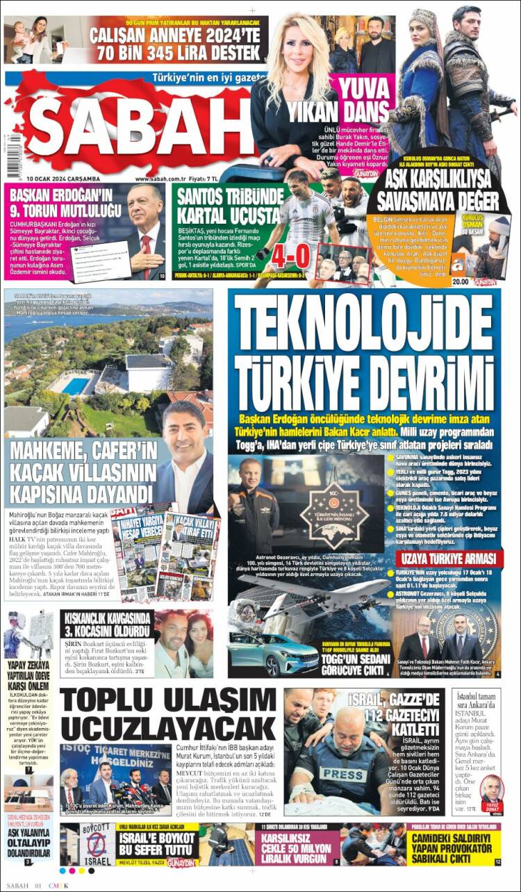 Portada de Sabah (Turqu&iacute;a)