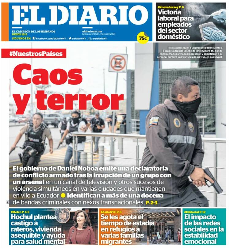 Portada de El Diario NY (USA)