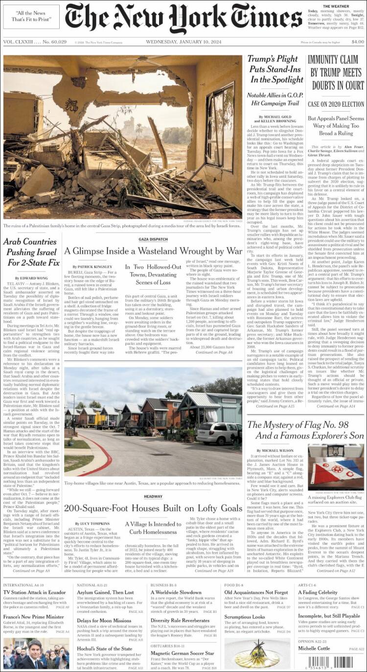 Portada de New York Times (USA)