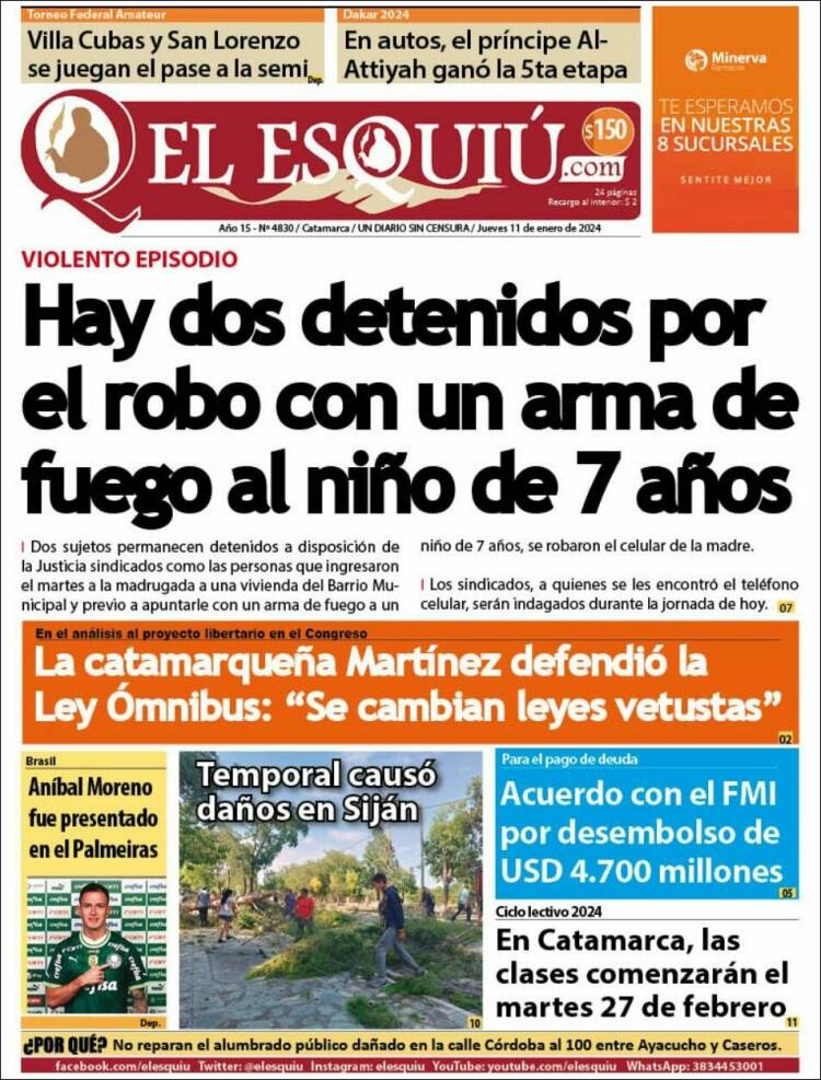 Portada de El Esquiu (Argentina)