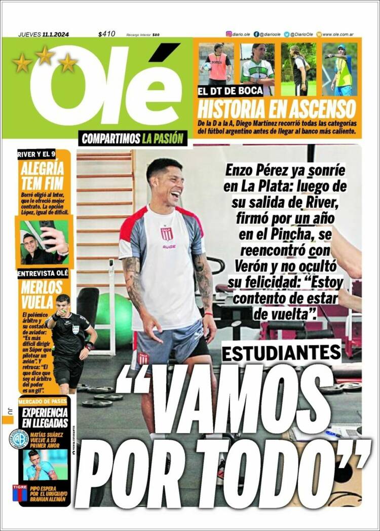 Portada de Olé (Argentina)