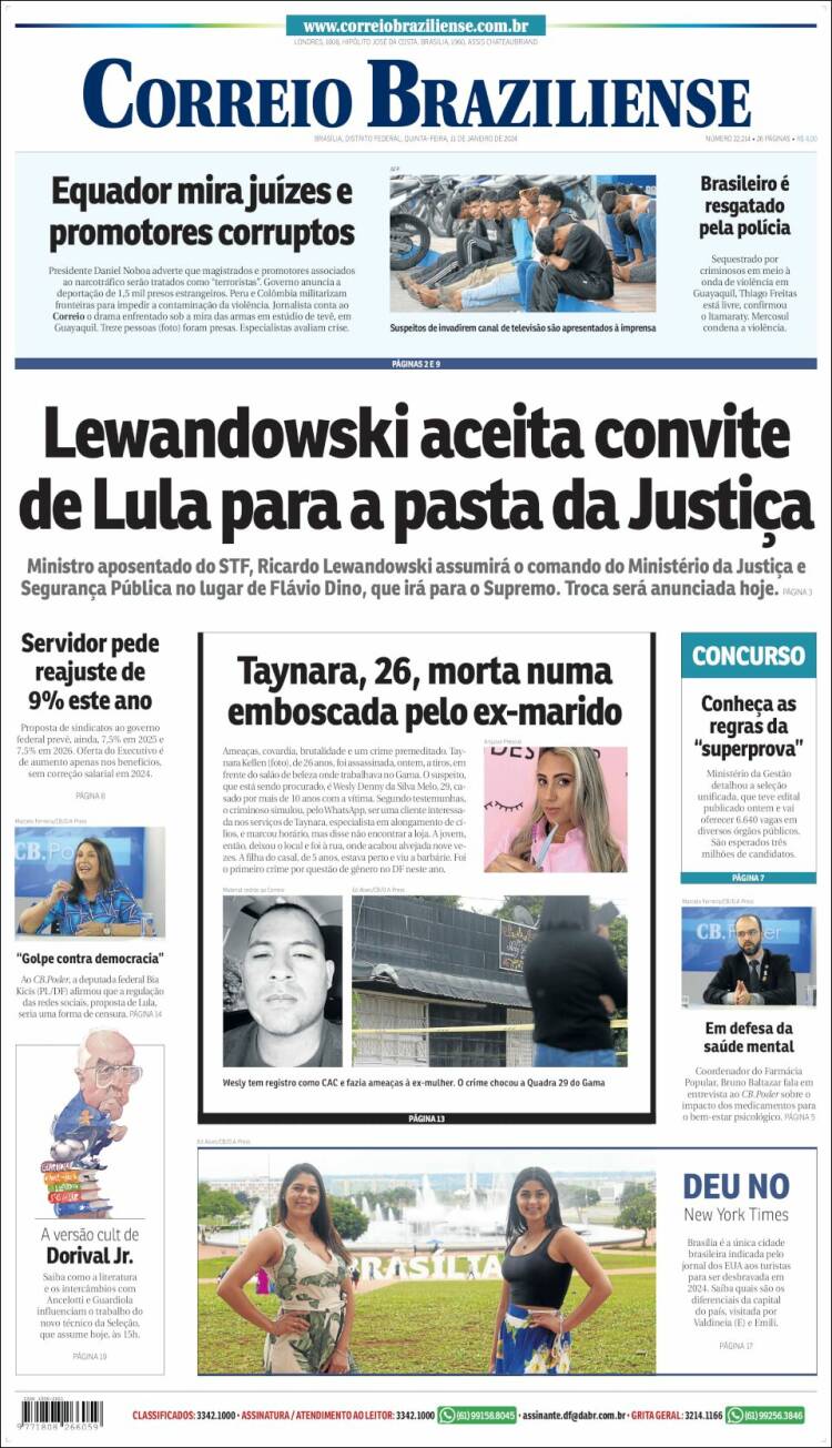 Portada de Correio Braziliense (Brasil)