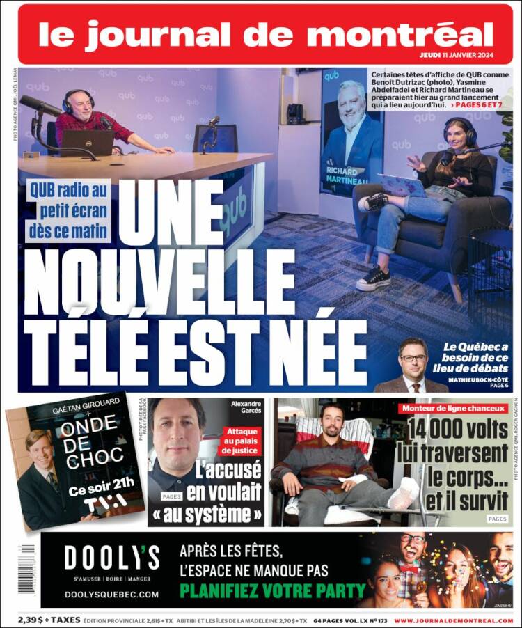 Portada de Le Journal de Montréal (Canadá)