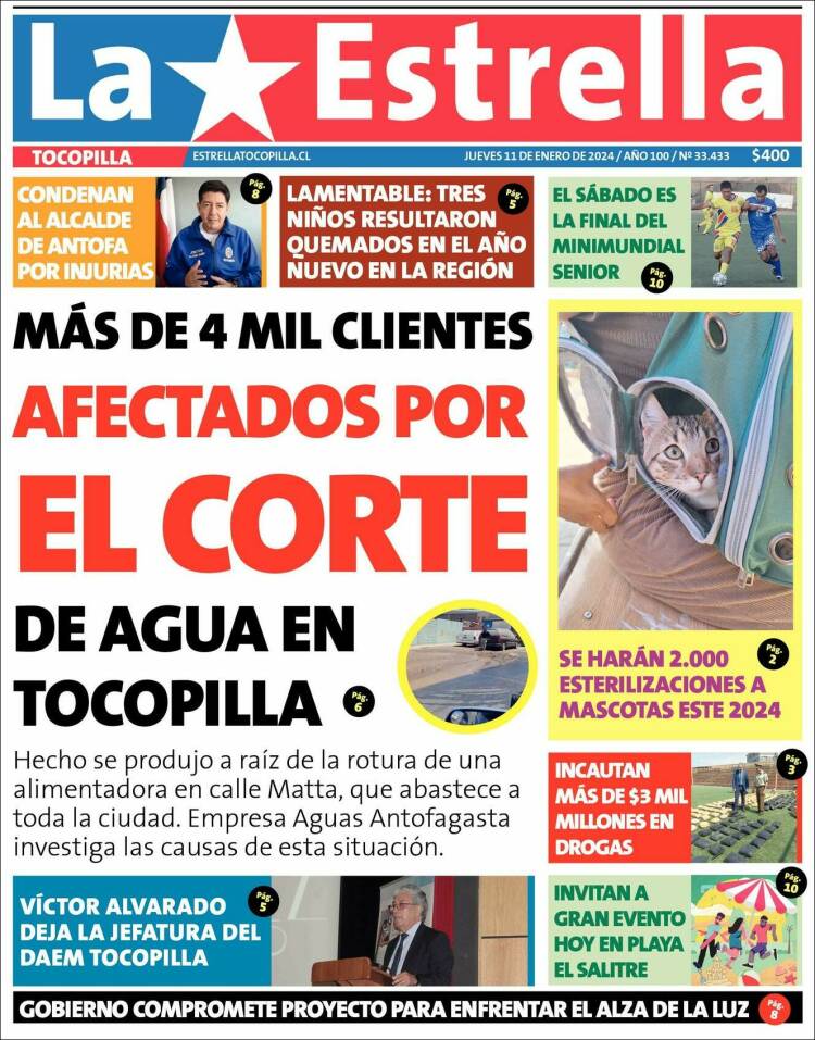 Portada de La Estrella de Tocopilla (Chile)