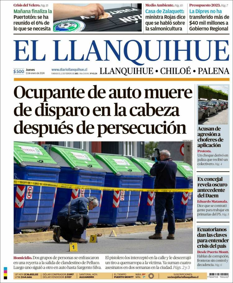 Portada de El Llanquihue (Chile)