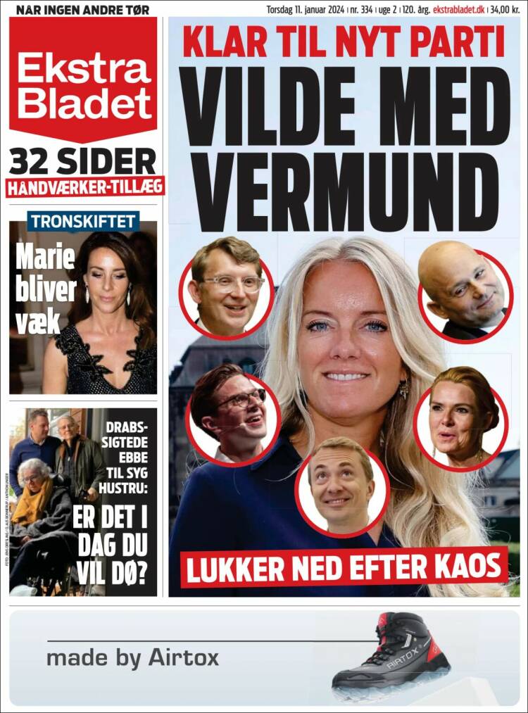 Portada de Ekstra Bladet (Dinamarca)