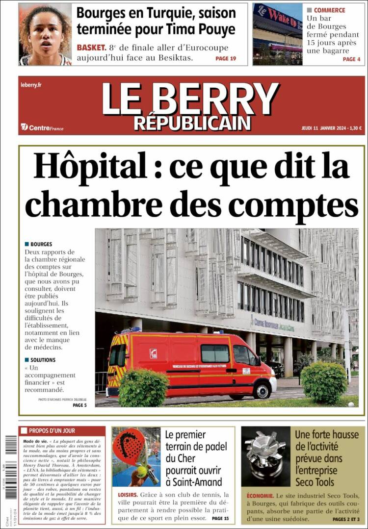 Portada de Berry Republicain (Francia)