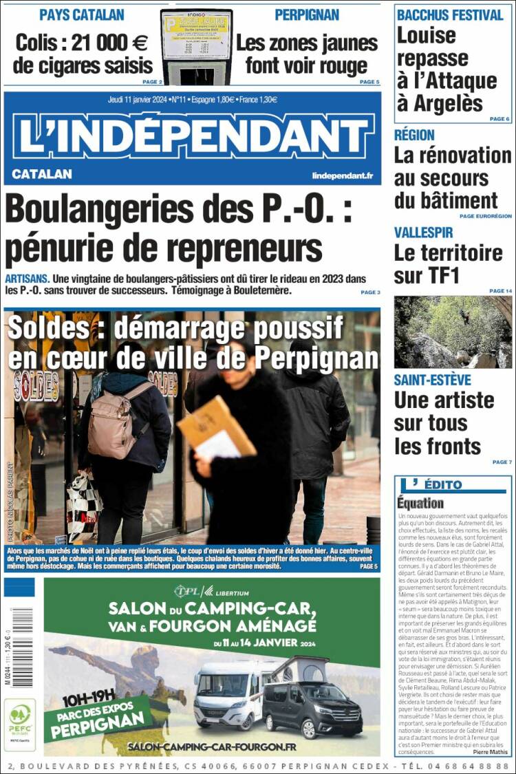 Portada de Le Indépendant (Francia)