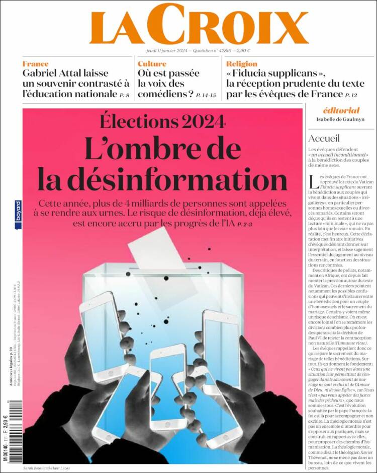 Portada de La Croix (Francia)