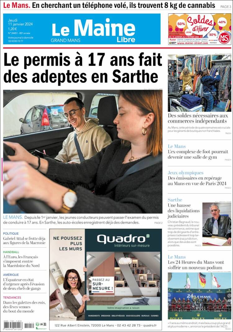 Portada de Le Maine Libre (Francia)