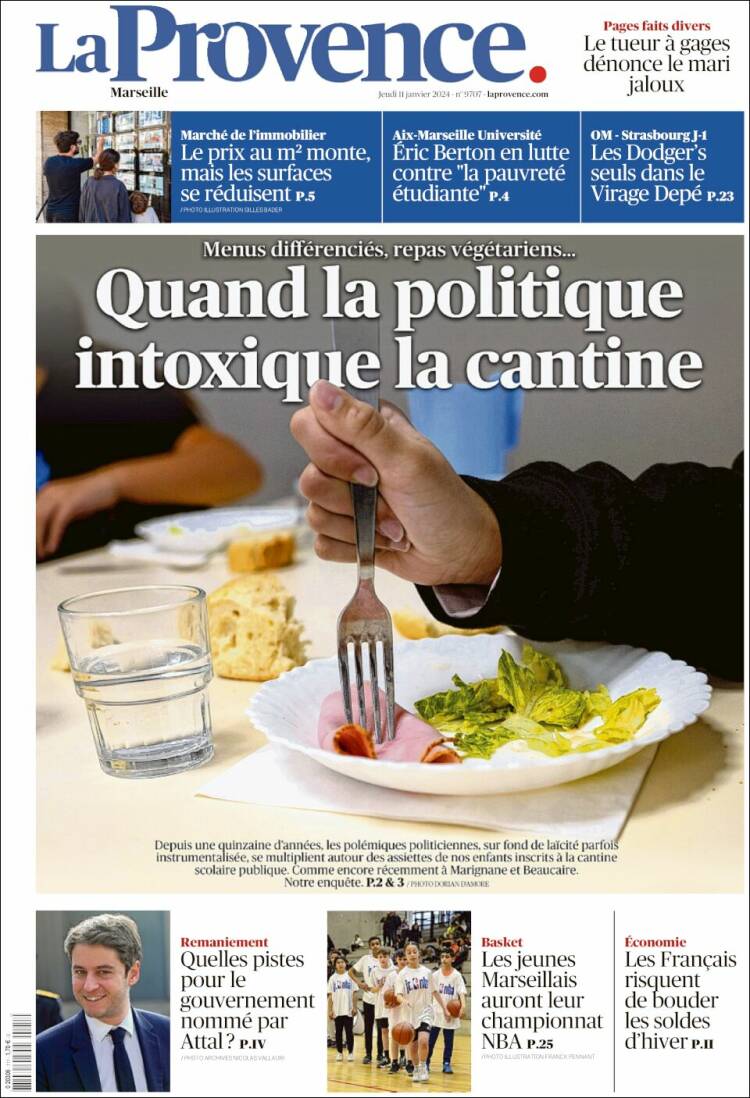Portada de La Provence (Francia)