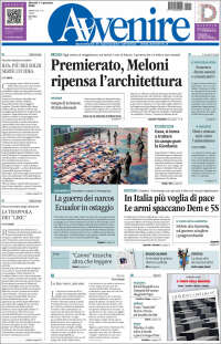 Portada de Avvenire (Italia)
