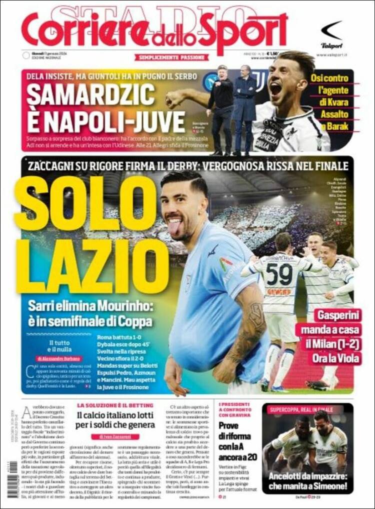 Portada de Corriere dello Sport (Italia)