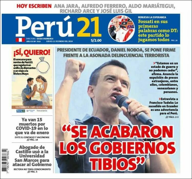 Portada de Perú 21 (Per&uacute;)