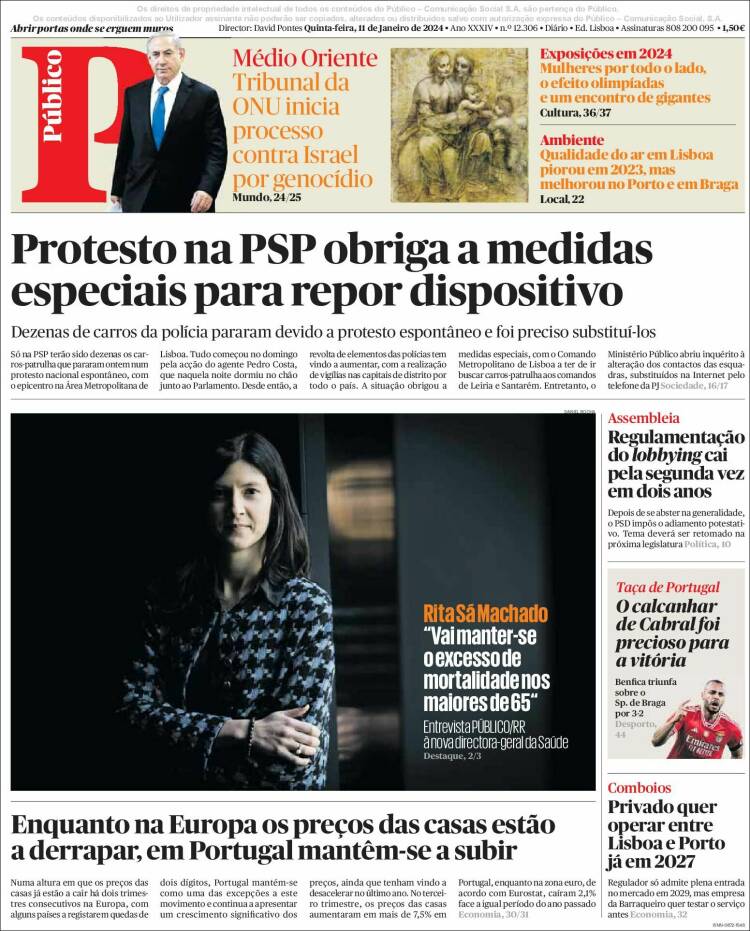 Portada de Público (Portugal)