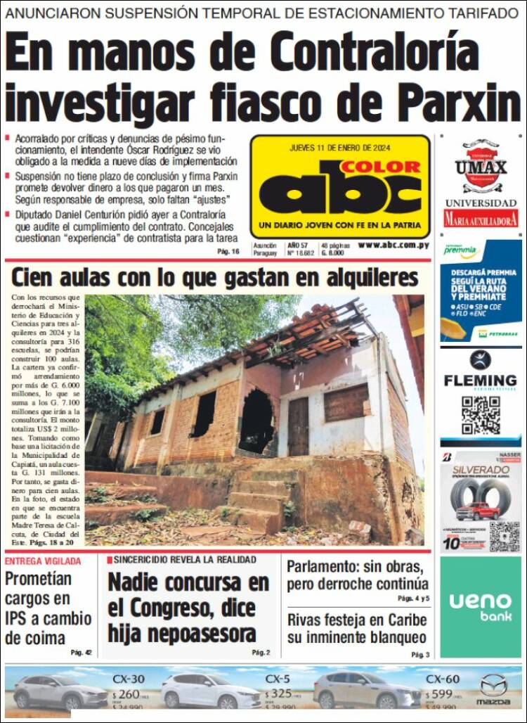 Portada de ABC Color (Paraguay)