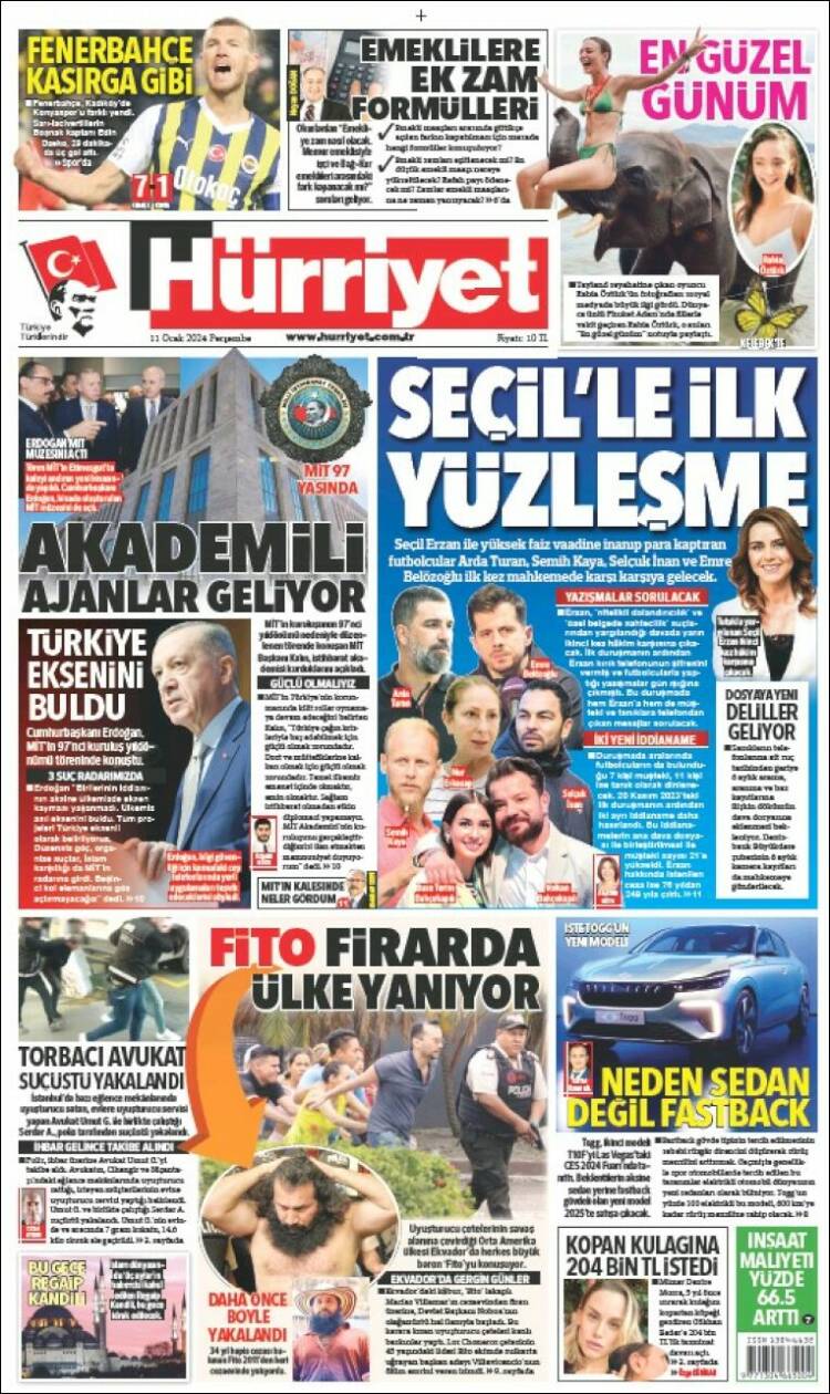 Portada de Hürriyet (Turqu&iacute;a)