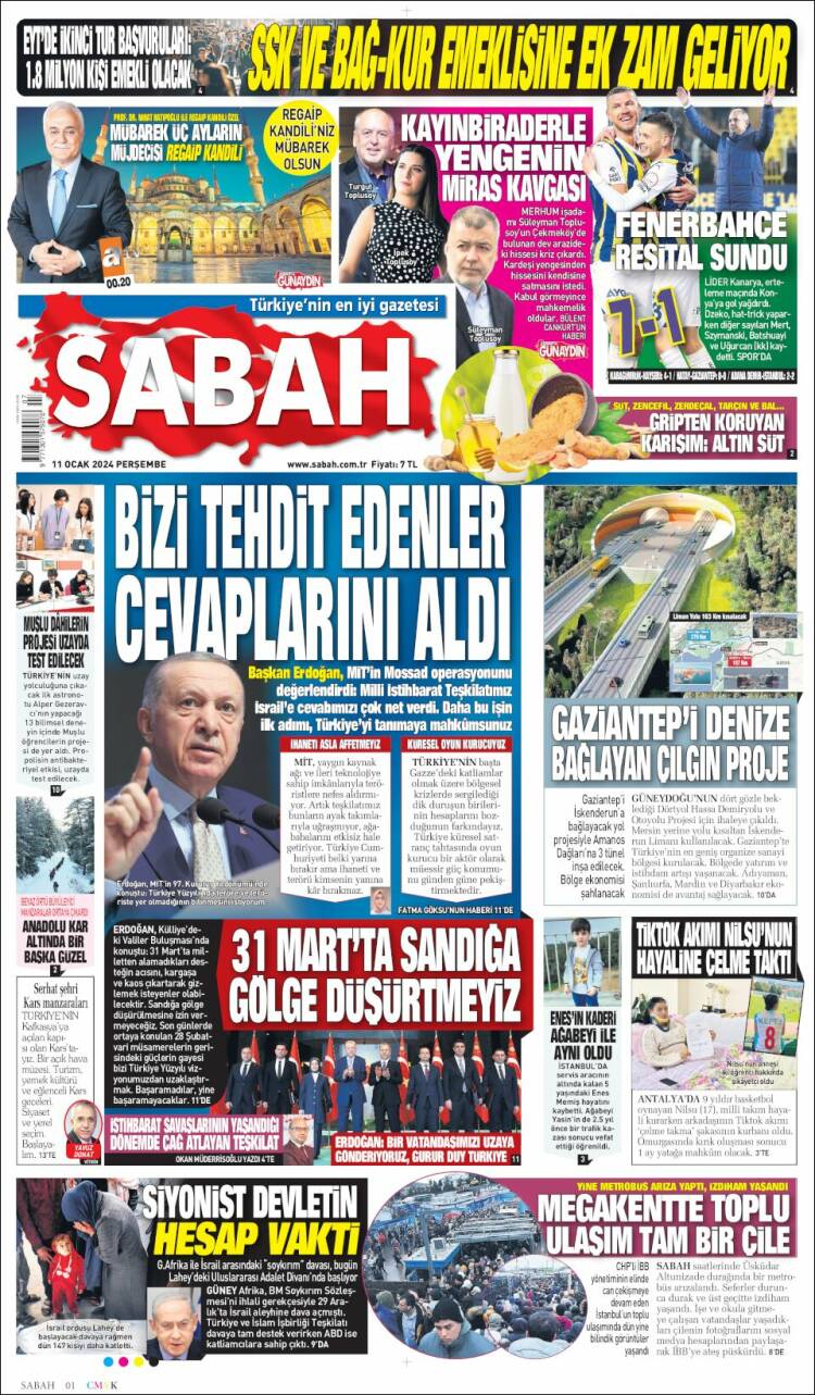 Portada de Sabah (Turqu&iacute;a)