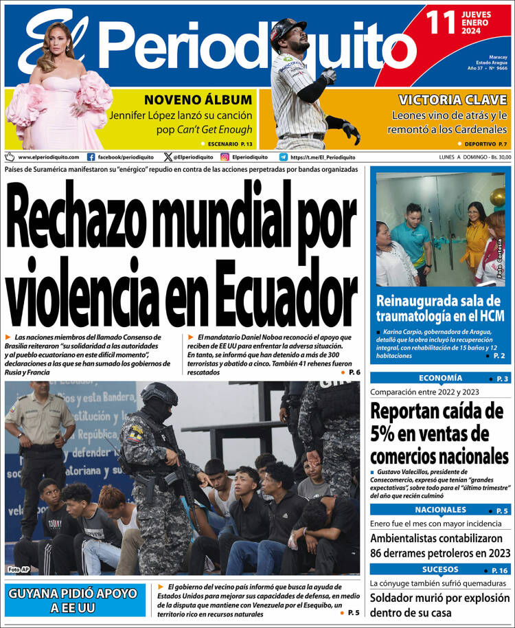 Portada de Periodiquito de Aragua (Venezuela)