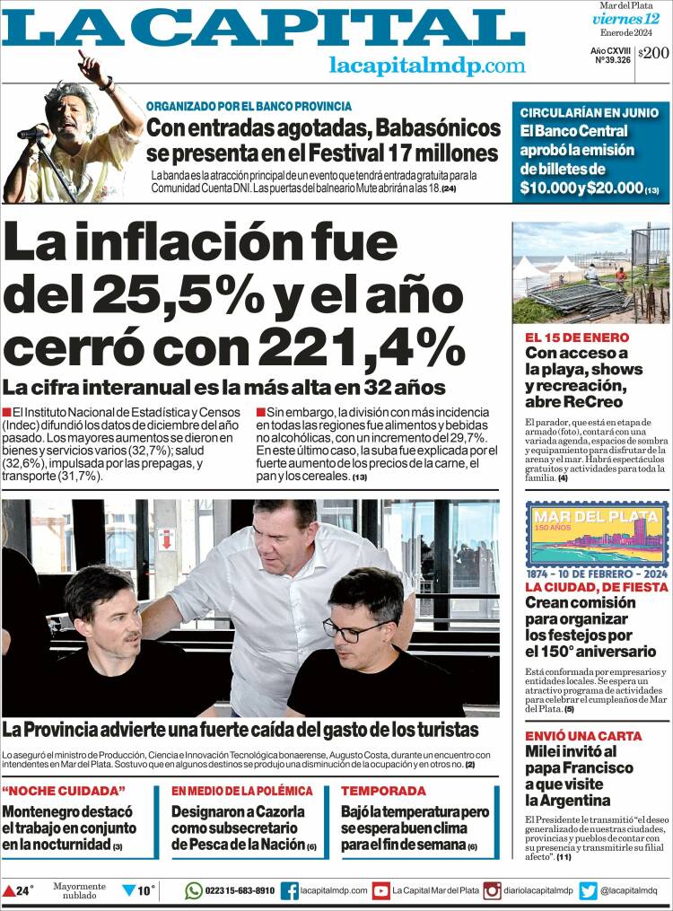 Portada de Diario La Capital - Mar del Plata (Argentina)