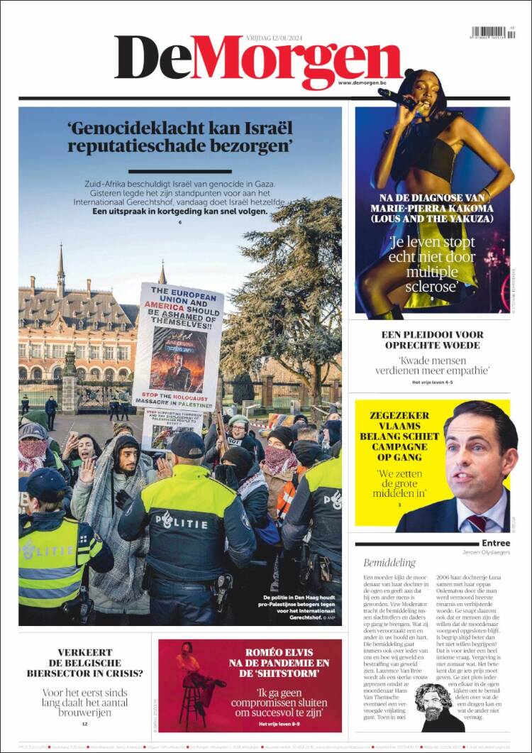 Portada de De Morgen (B&eacute;lgica)